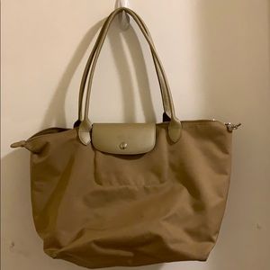 Tan Large Longchamp bag